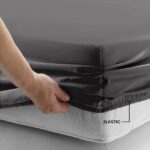 Dreyer Linen™ 100% Egyptian Cotton 400TC Fitted Sheet – Charcoal - Image 2