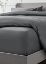 Dreyer Linen™ 100% Egyptian Cotton 400TC Fitted Sheet – Charcoal - Image 3